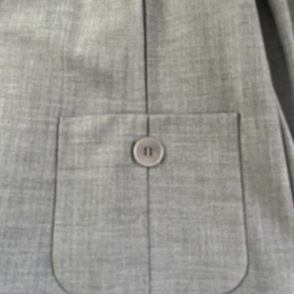 Talbots Blazer Womens 18L Wool Blend Grey One Button Lined Jacket Office Casual - Picture 10 of 13